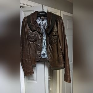 Danier leather peplum jacket size small